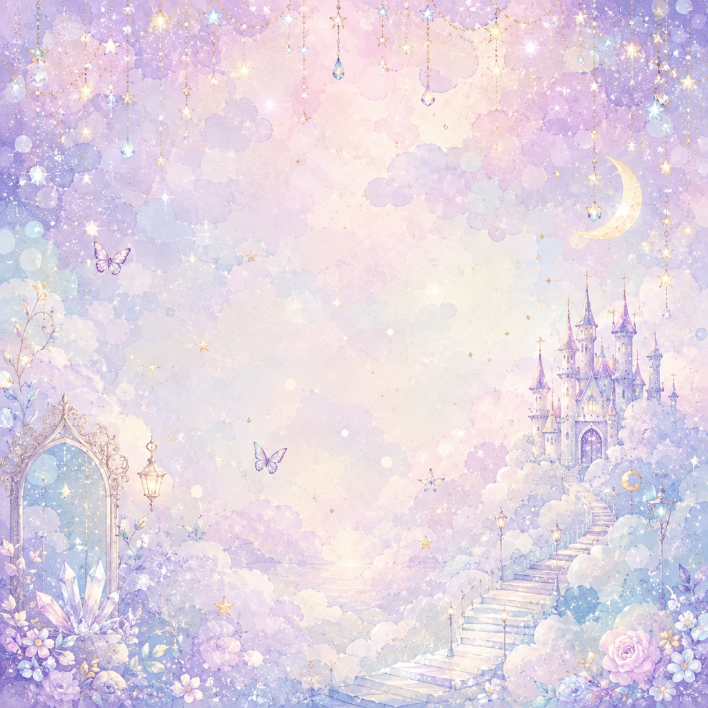 夢見る星空のお城｜パステルファンタジー・デジタルペーパー