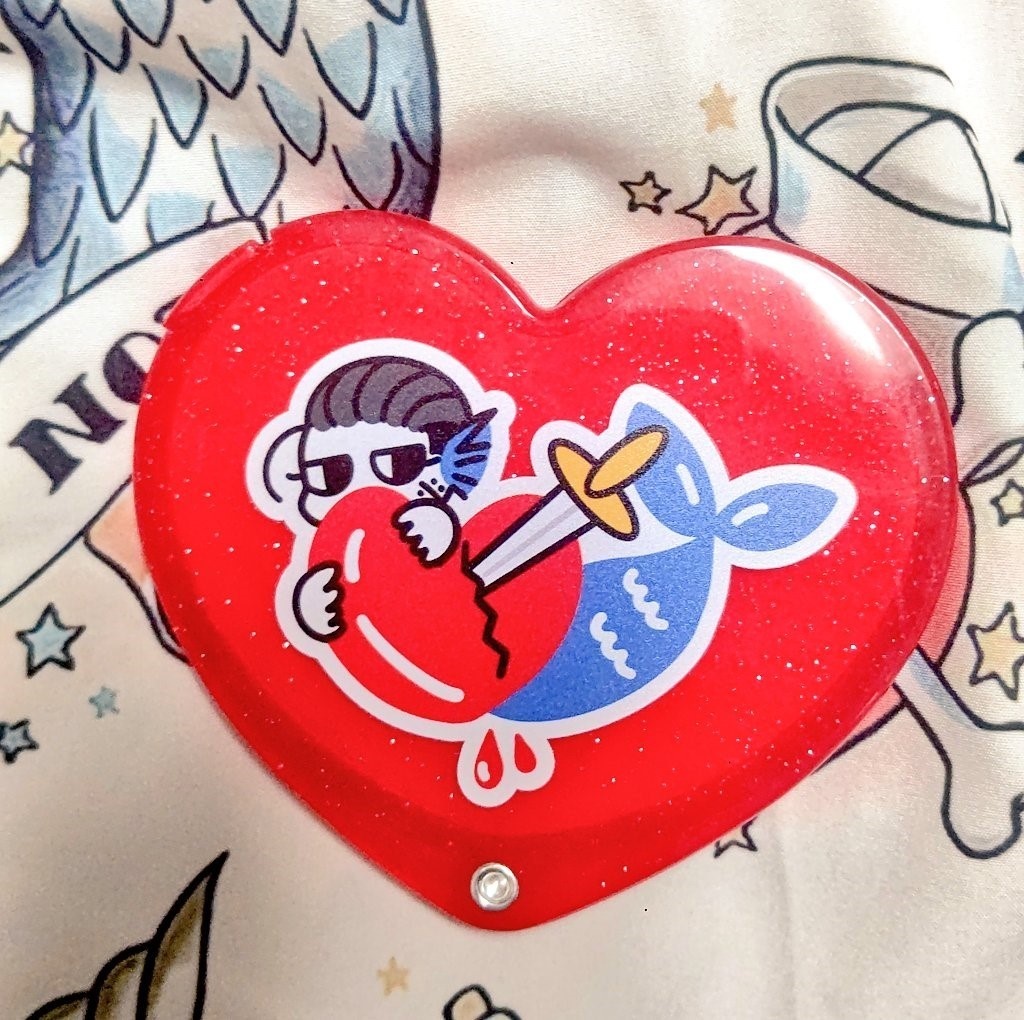 人魚尾ハートスライドミラー(Red)