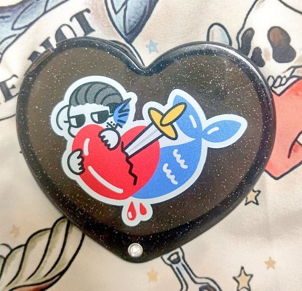 人魚尾ハートスライドミラー(Black)
