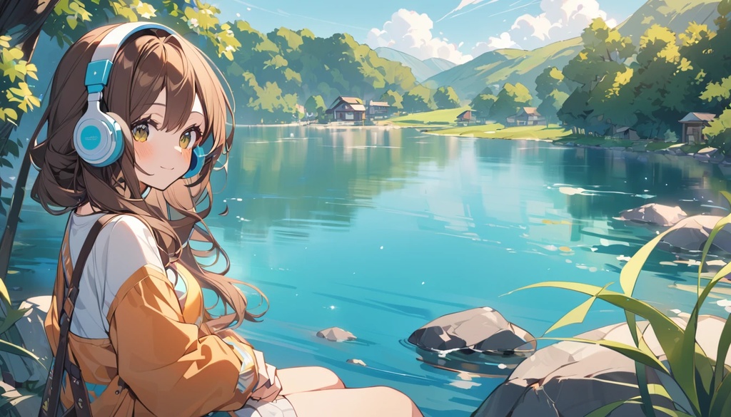 【作業用BGM】「静かな湖畔」 - 湖のほとりで心を落ち着かせる【フリーBGM・落ち着く・まったり】
