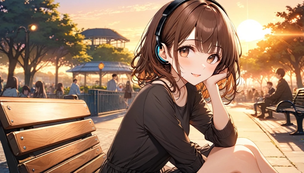 【作業用BGM】「黄昏の公園」夕日の中で過ごすひととき【フリーBGM・落ち着く・まったり】