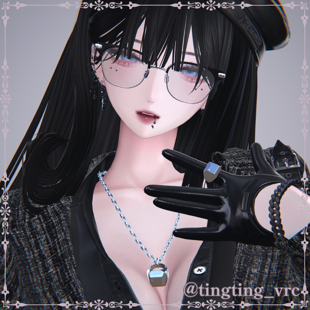 ごついお砂糖指輪 ネックレスつき