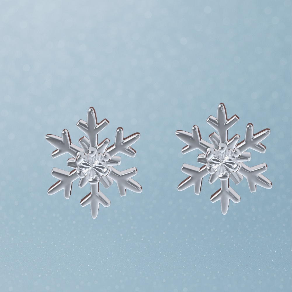 FROST ECHO – そっと響く雪の恋 –シルバーピアス