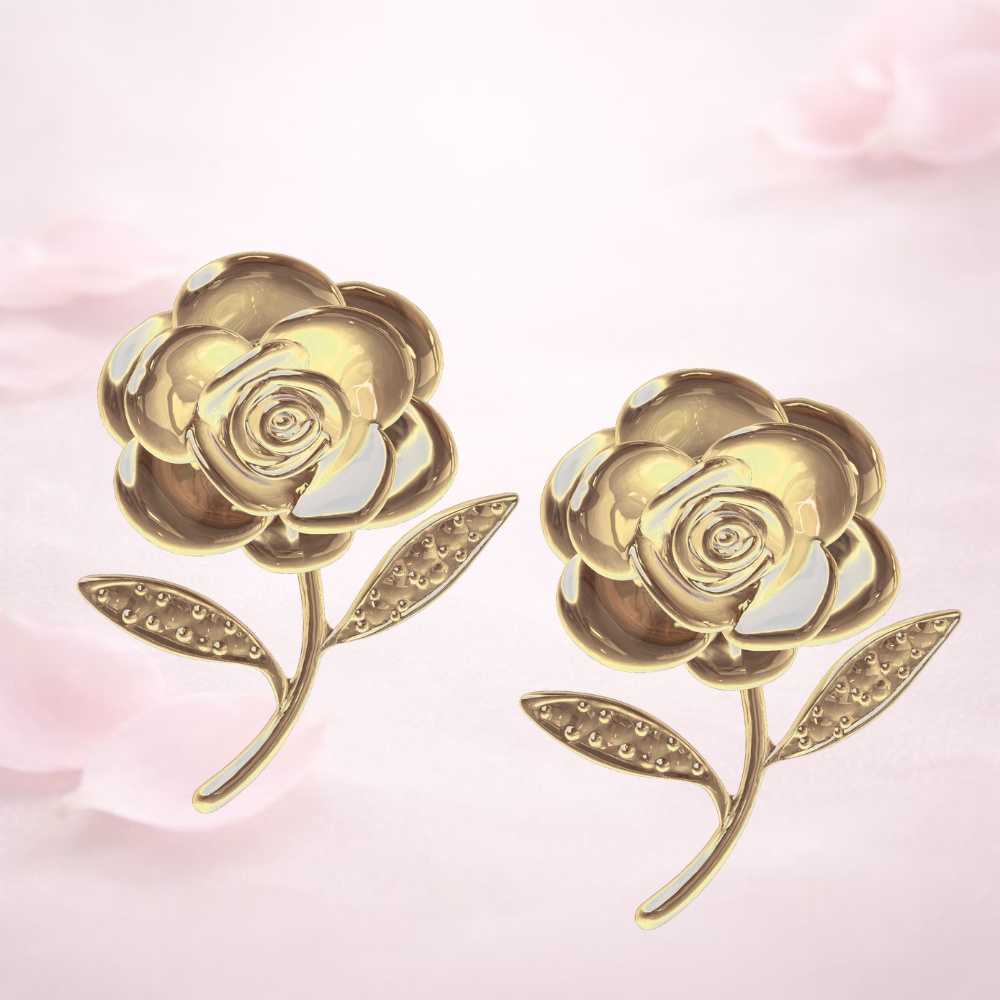 PETAL WHISPER – 花弁がほどく秘密 –ゴールドピアス