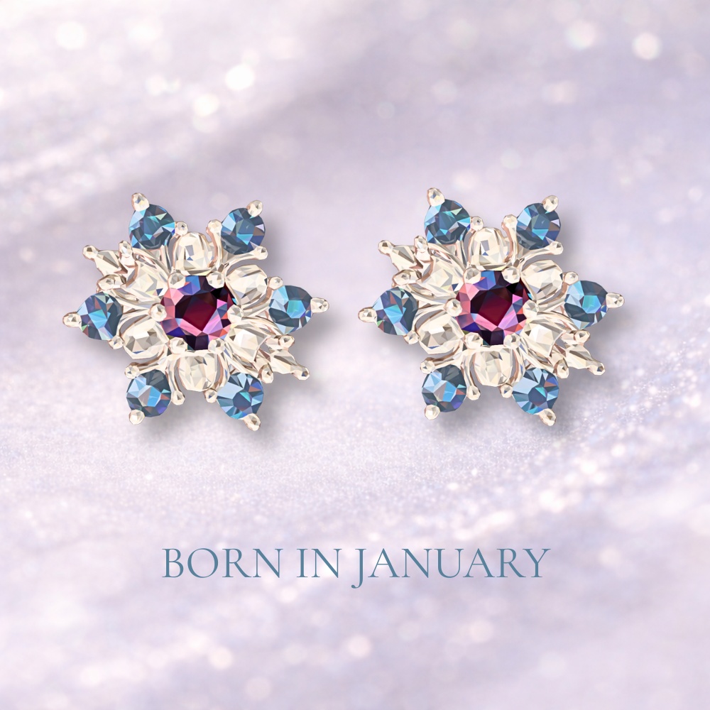 １月の誕生石ピアス　BORN IN JANUARY ― 触れられない距離で ―