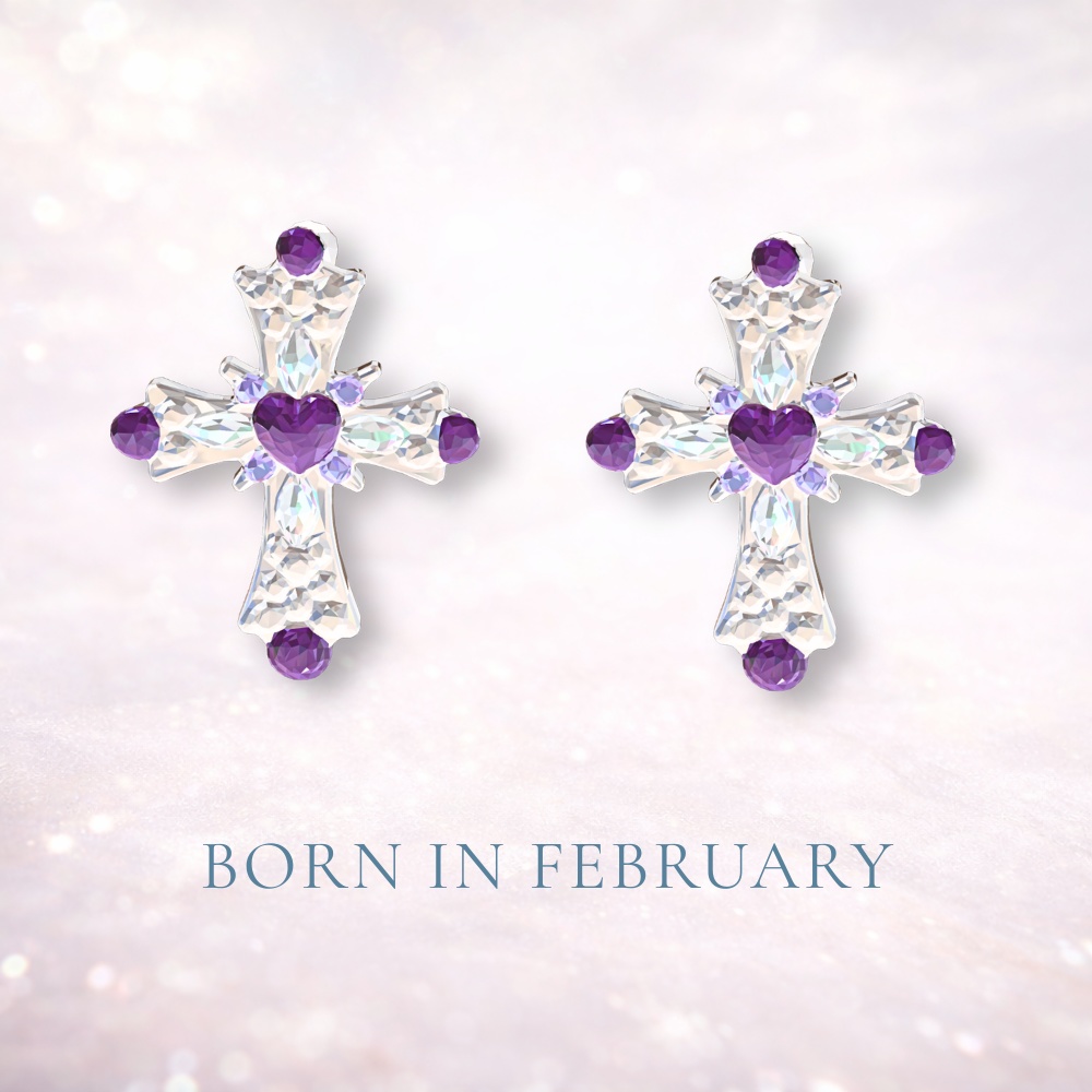 ２月の誕生石ピアス　BORN IN FEBRUARY ― 指先より先に ―