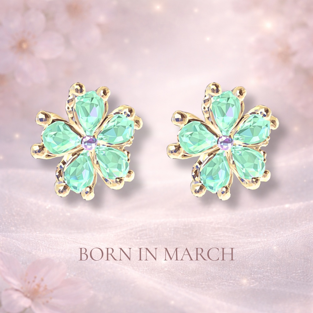 ３月の誕生石ピアス　BORN IN MARCH ― 離さないままで ―