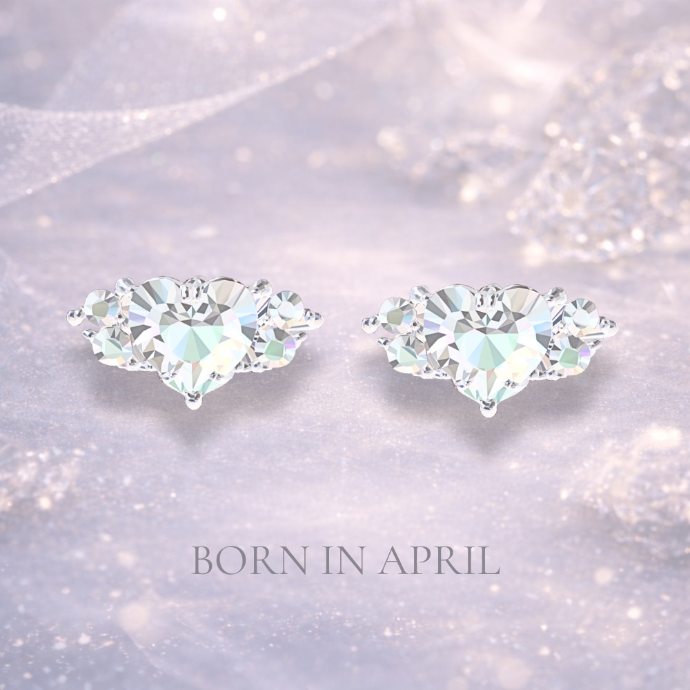 ４月誕生石ピアス　BORN IN APRIL ― まっすぐなままで ―