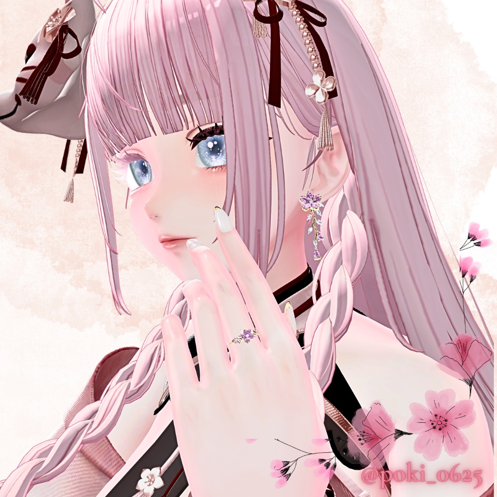 FALLEN BLOSSOM RING – 春を結ぶ –【桜リング / VRChat対応 3Dアクセサリー】