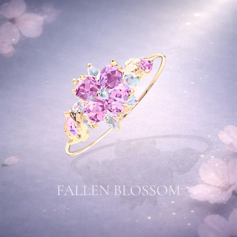 FALLEN BLOSSOM RING – 春を結ぶ –【桜リング / VRChat対応 3Dアクセサリー】