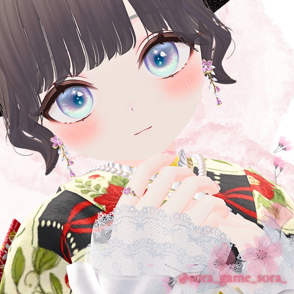 FALLEN BLOSSOM – こぼれた春 –【桜ピアス / VRChat対応 3Dアクセサリー】