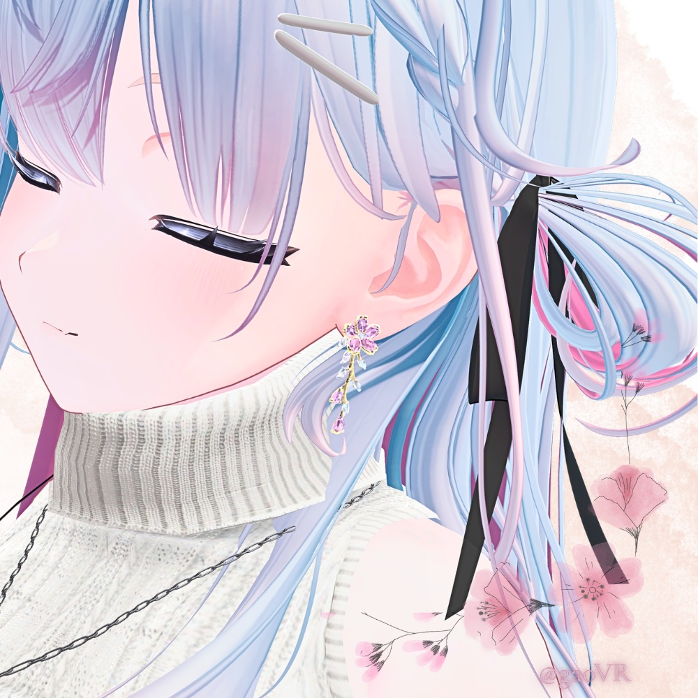 FALLEN BLOSSOM – こぼれた春 –【桜ピアス / VRChat対応 3Dアクセサリー】
