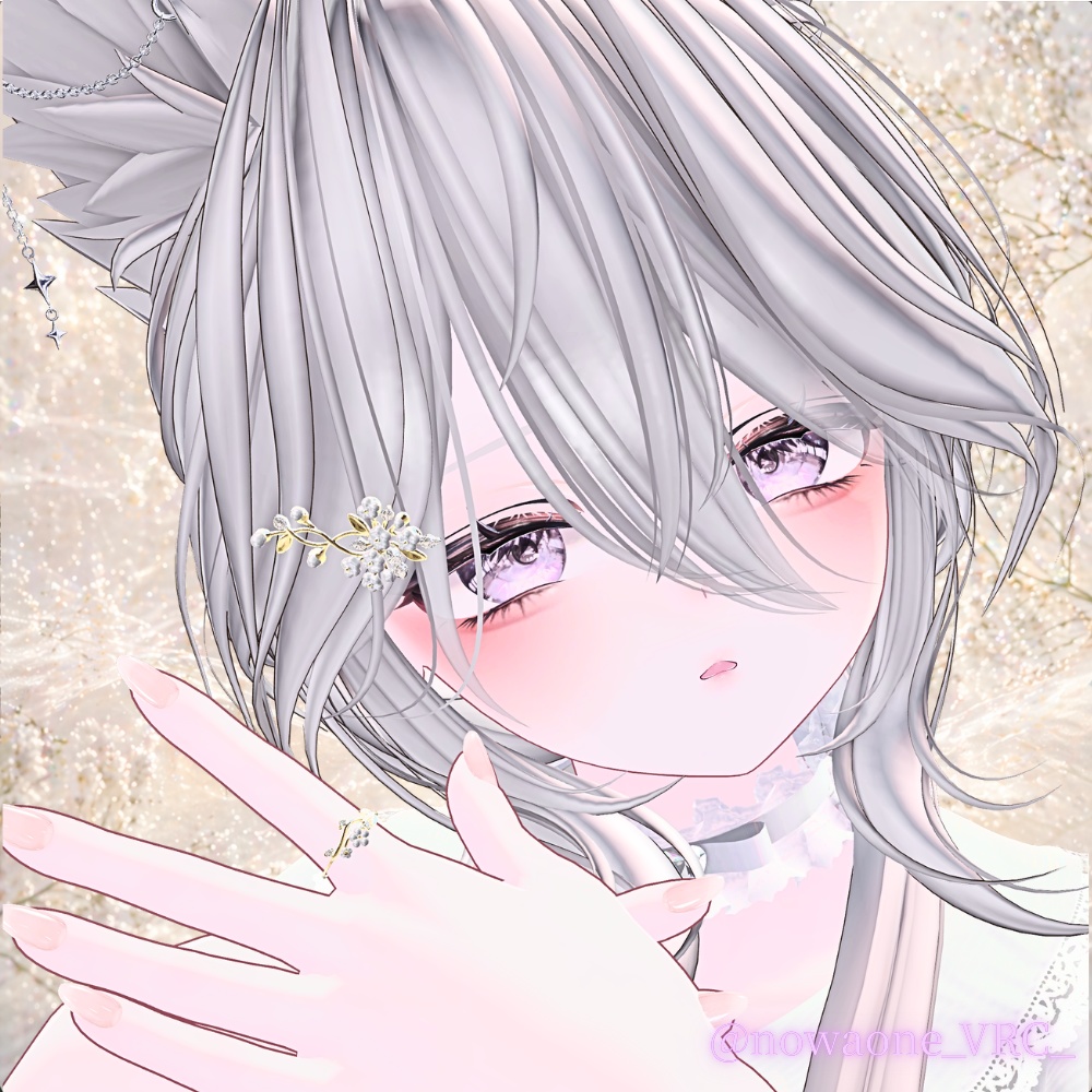 カスミソウ髪飾り&リング ー4月の誕生花ー