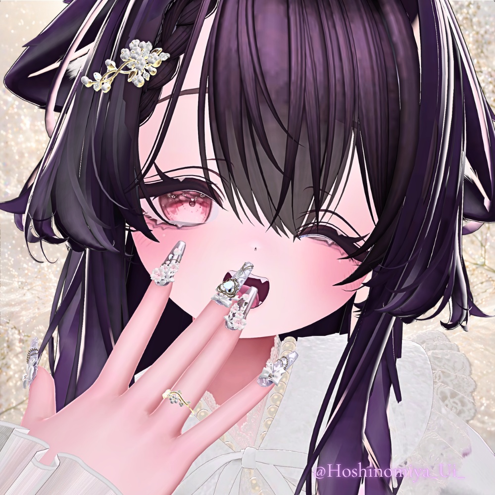 カスミソウ髪飾り&リング ー4月の誕生花ー