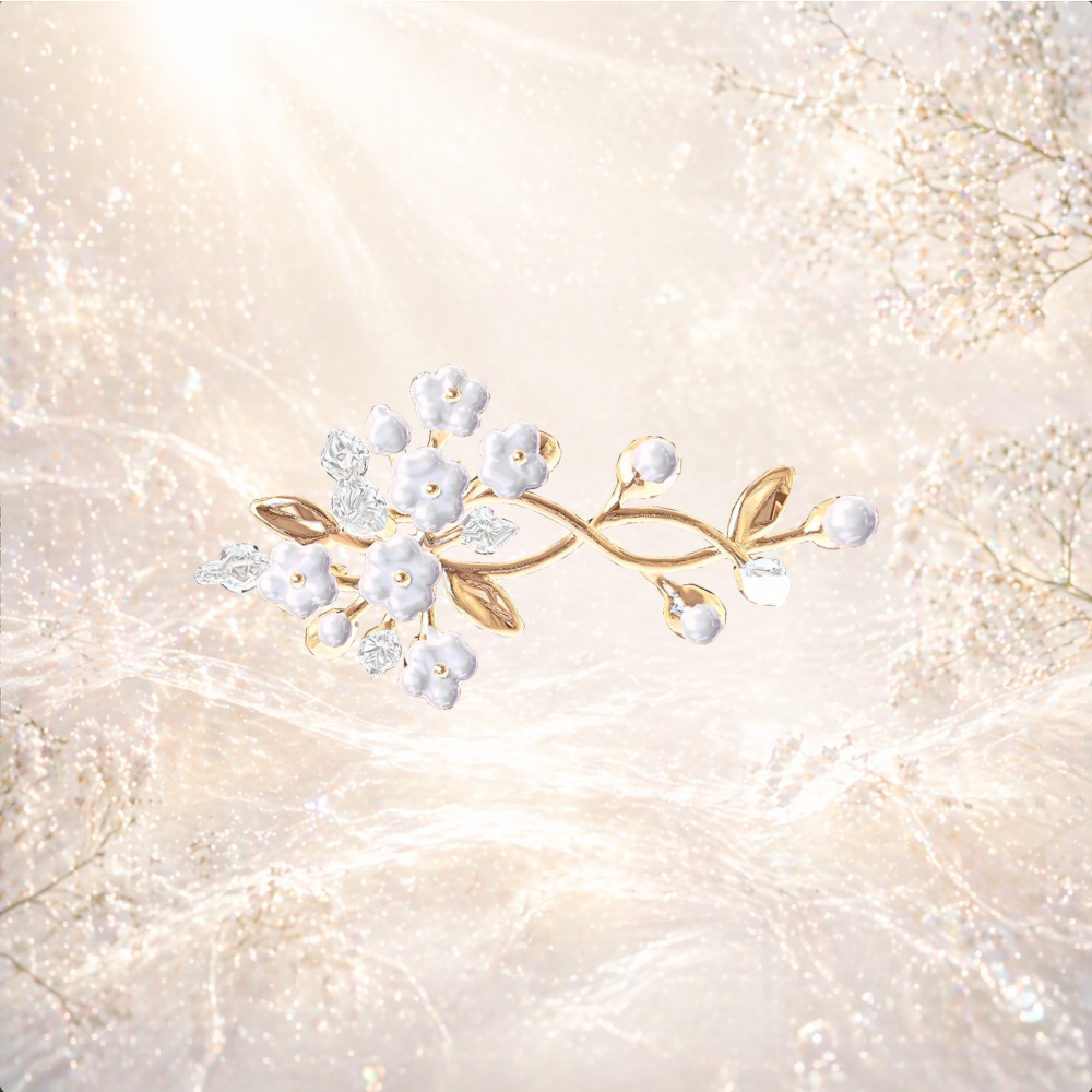 カスミソウ髪飾り&リング ー4月の誕生花ー