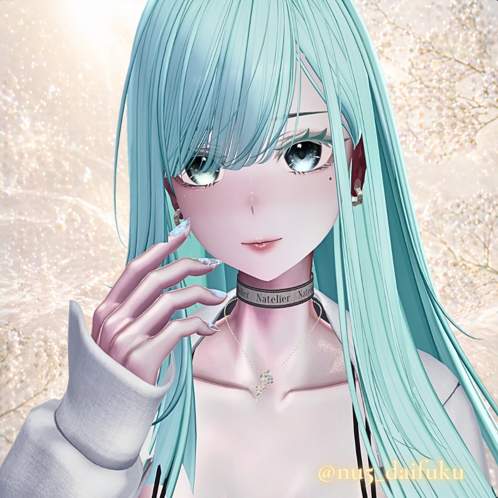 カスミソウネックレス【9アバター対応】ー4月の誕生花ー