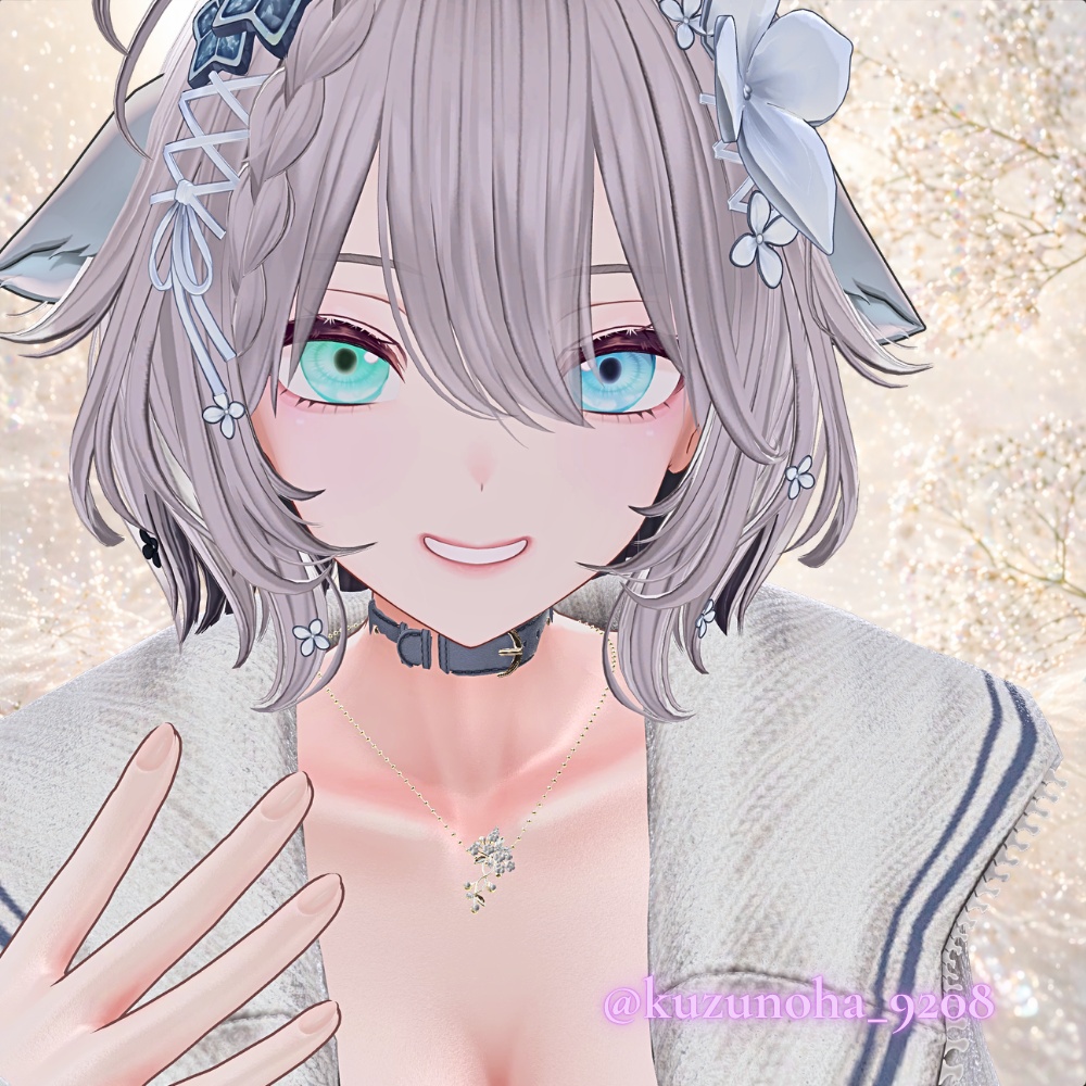 カスミソウネックレス【9アバター対応】ー4月の誕生花ー