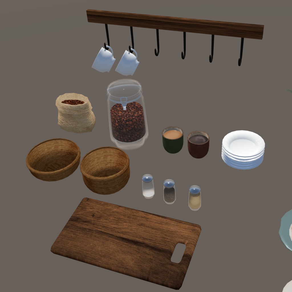 【VRC想定】3D小物-カフェオブジェクト-