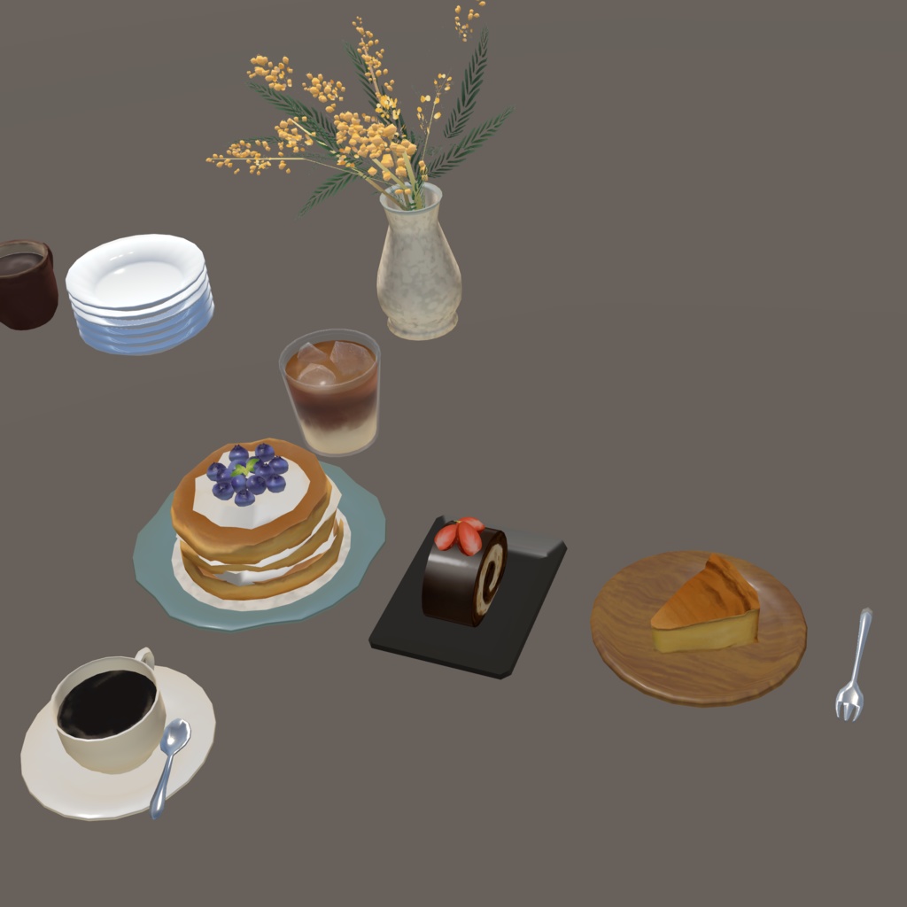 【VRC想定】3D小物-カフェオブジェクト-