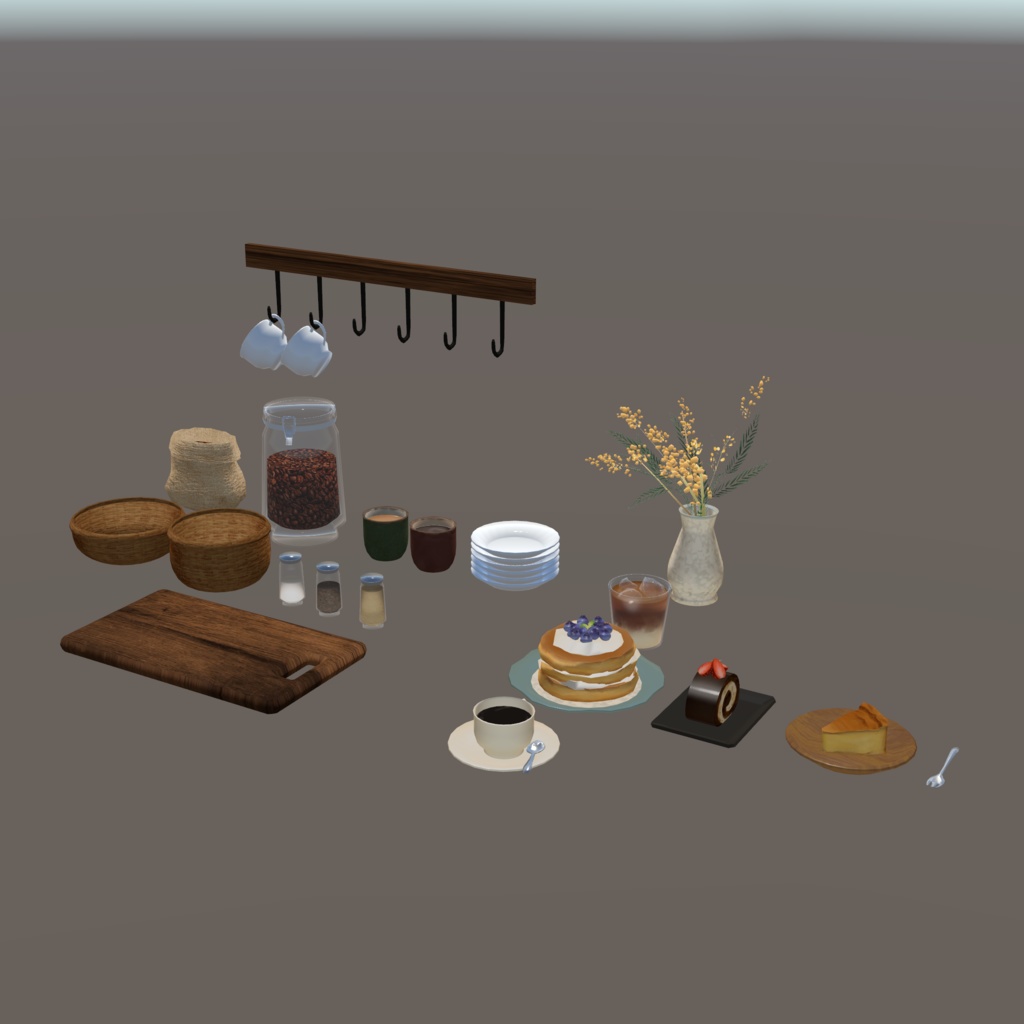 【VRC想定】3D小物-カフェオブジェクト-