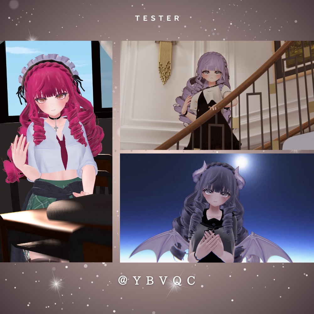 【7アバター対応】お嬢様縦ロール-Elegant Ringlet Hair-