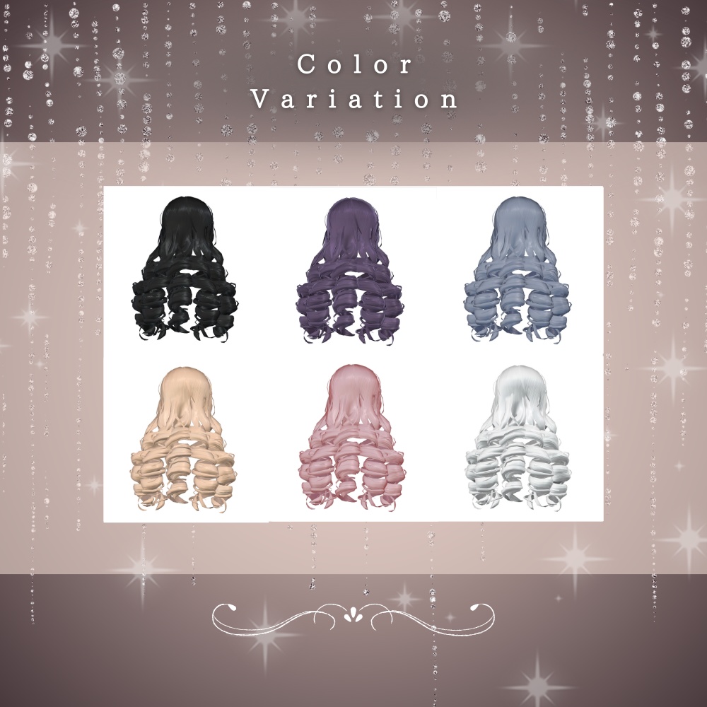 【7アバター対応】お嬢様縦ロール-Elegant Ringlet Hair-