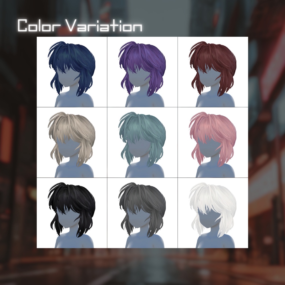 【VRC想定】Cyber Edge Bob〈6アバター対応〉