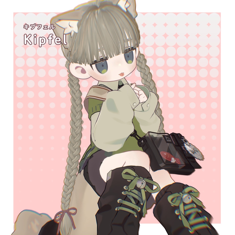 【9アバター対応】シンプルみつあみヘア