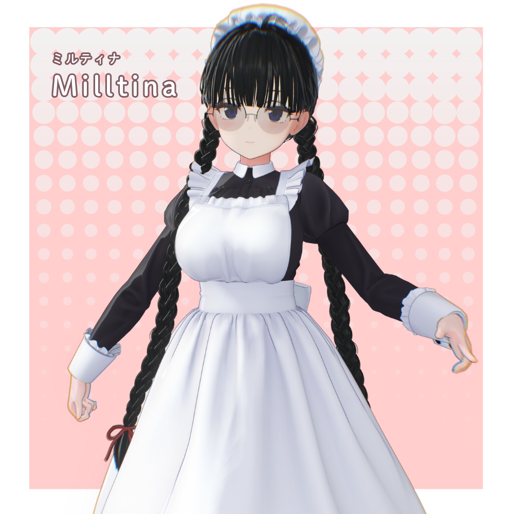 【9アバター対応】シンプルみつあみヘア