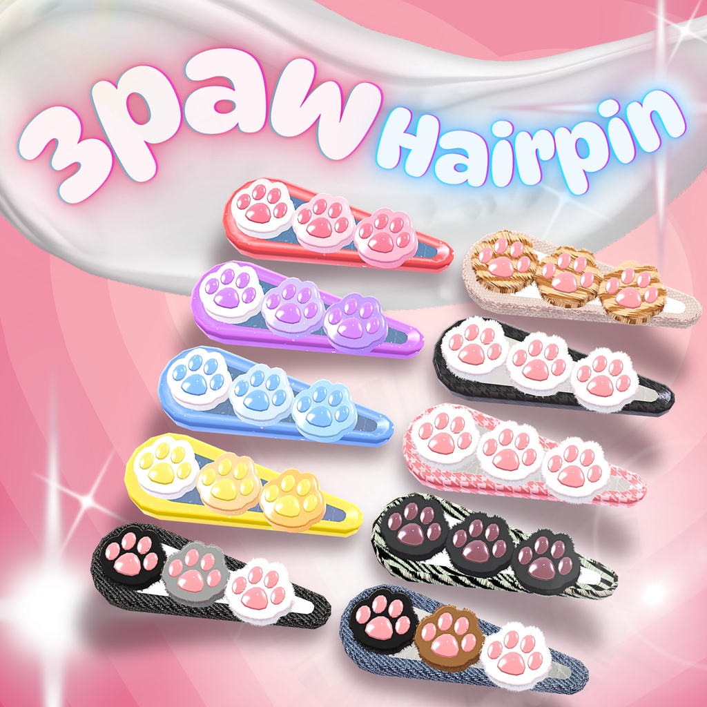 ✨️10/31まで限定復刻販売✨️―3 Paw Hairpin― 肉球ヘアピン