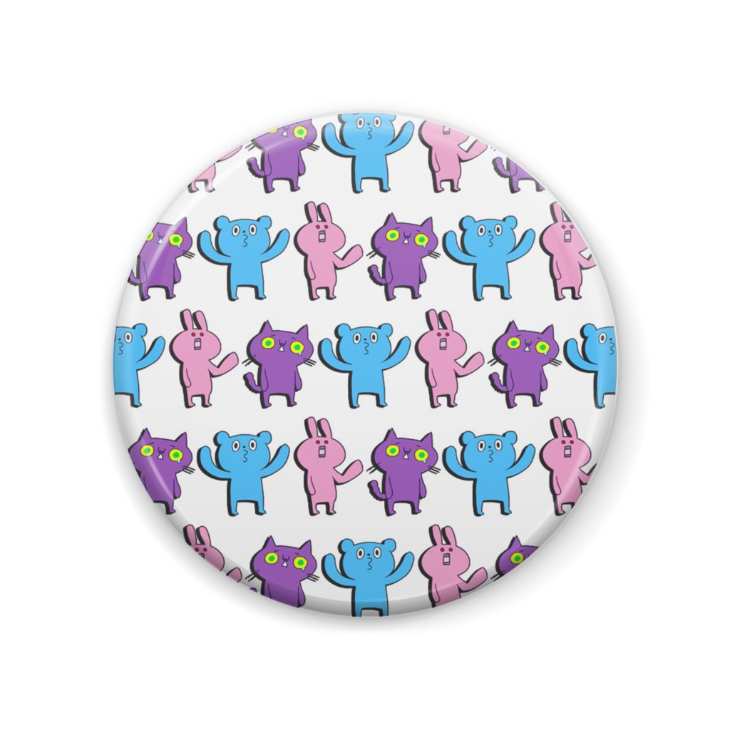 ねこうさぎくま　缶バッジ