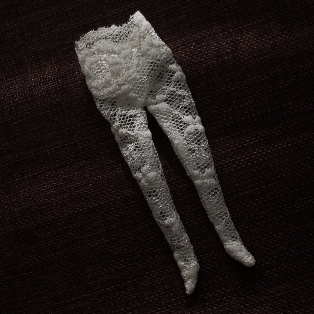 ストレッチレースストッキング白