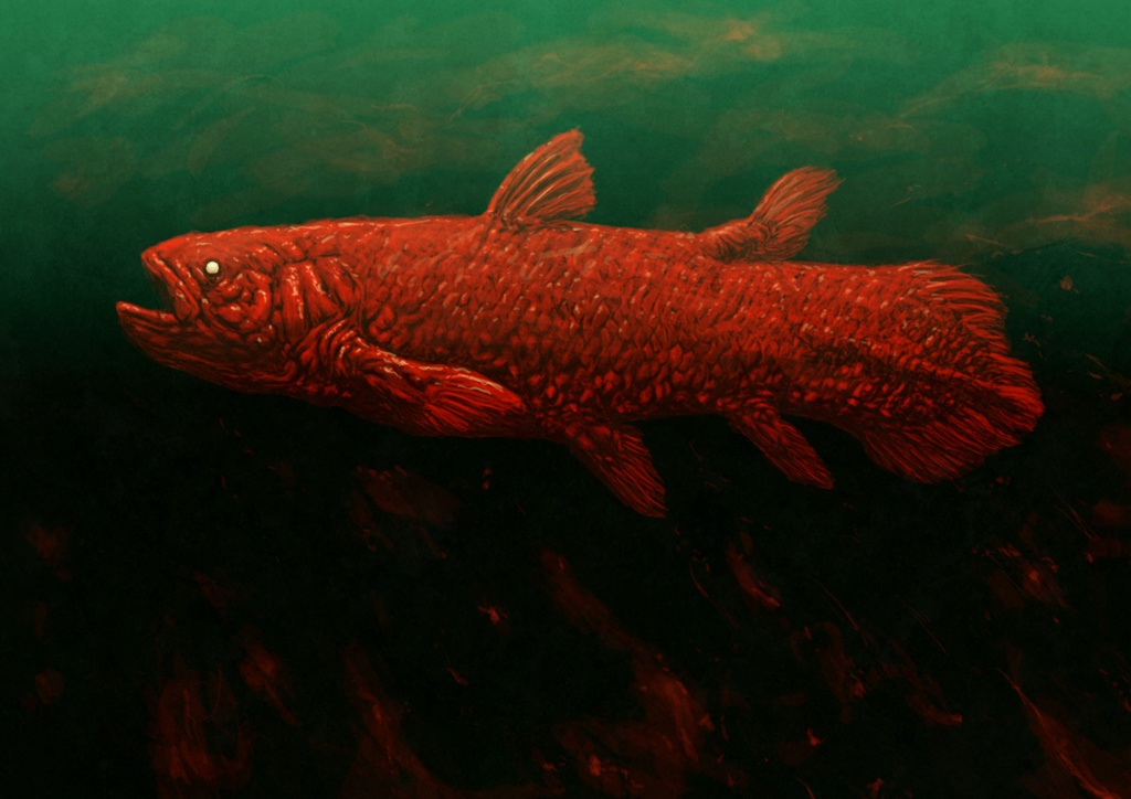 赤い古代魚090228　A4ポスター