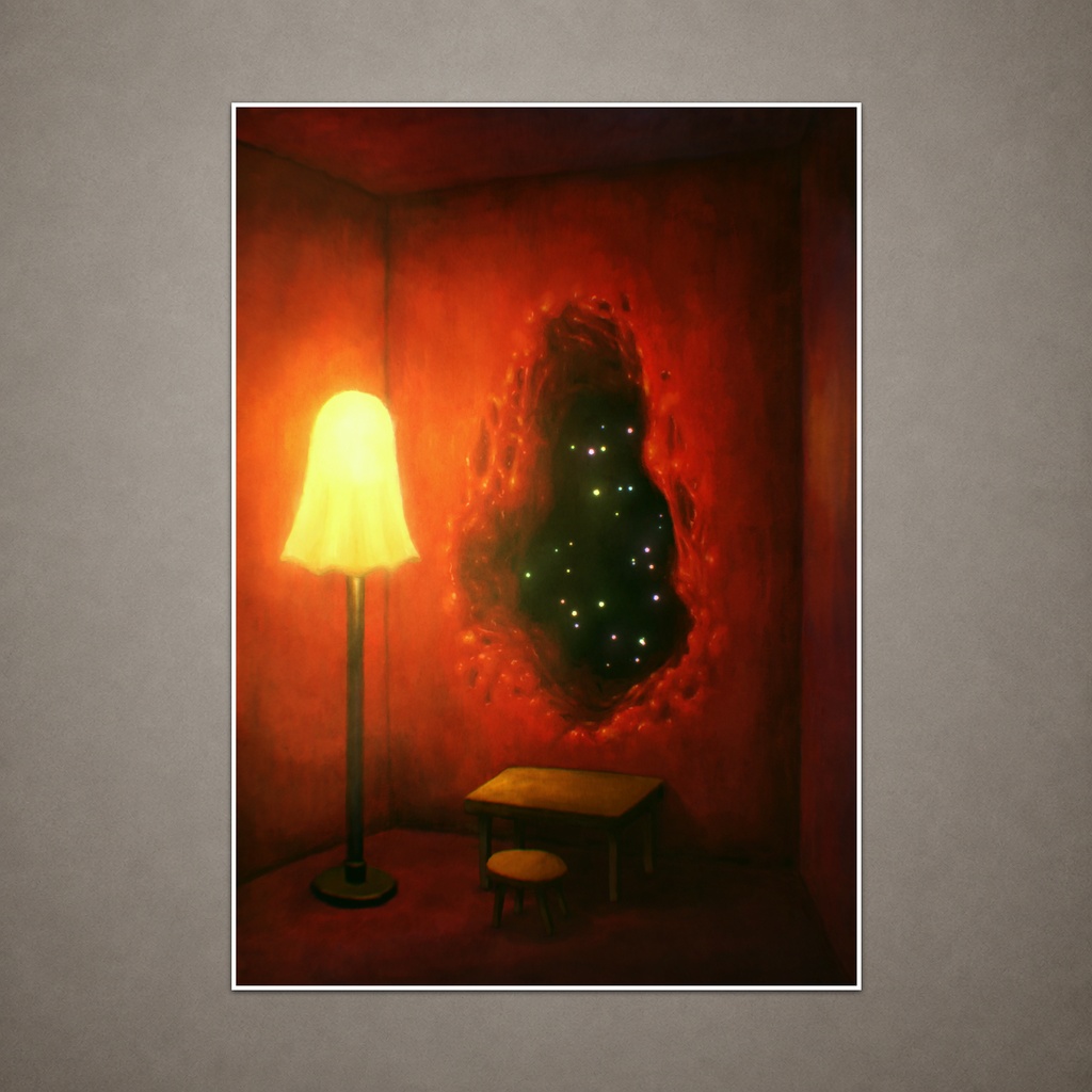 「220609部屋の壁孔」A3サイズアートプリント　A3 Size Art Print