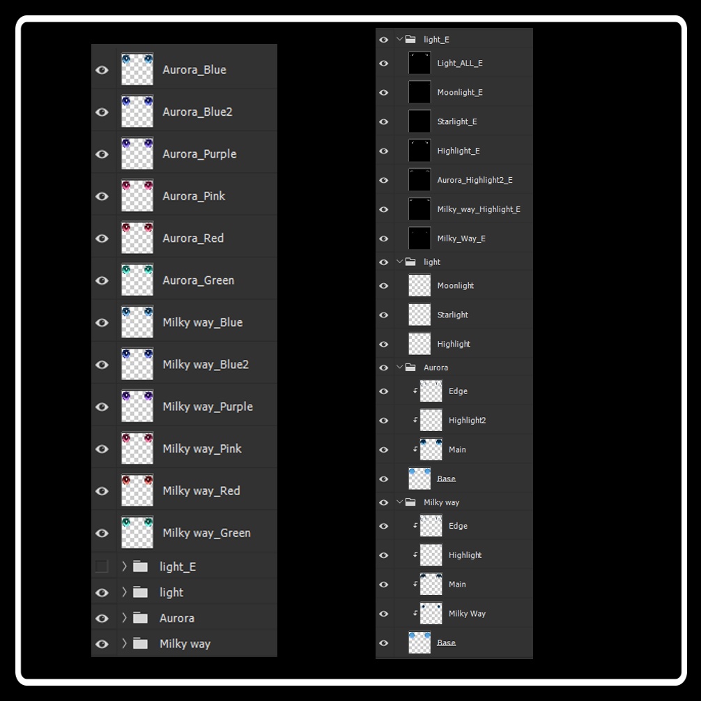 【しなの専用】Eye texture "Aurora+Milky way"