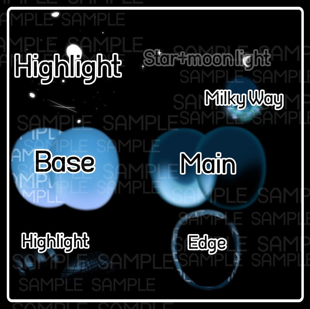 【しなの専用】Eye texture "Aurora+Milky way"