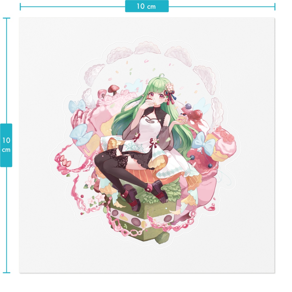 頬張りエルフステッカー