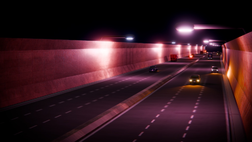 【Blender環境アセット】自動車付き高速道路 ローポリゴン PS1 N64風