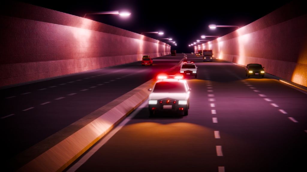 【Blender環境アセット】自動車付き高速道路 ローポリゴン PS1 N64風