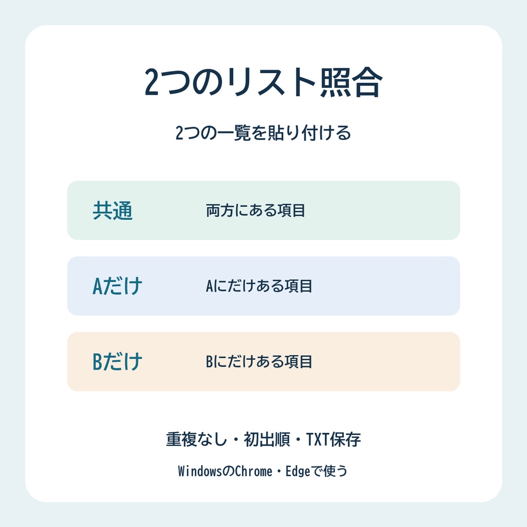 2つのリスト照合