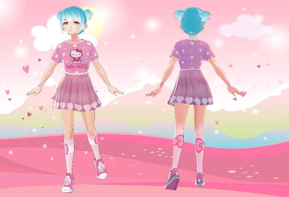 [VRoid] Complete Hello Kitty Hearts Outfit