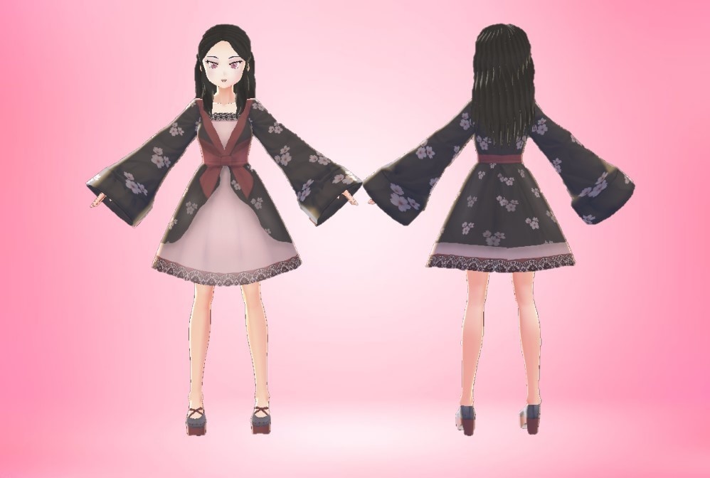 [VRoid] Cute Cherry Blossom Loli Dress and Shoes