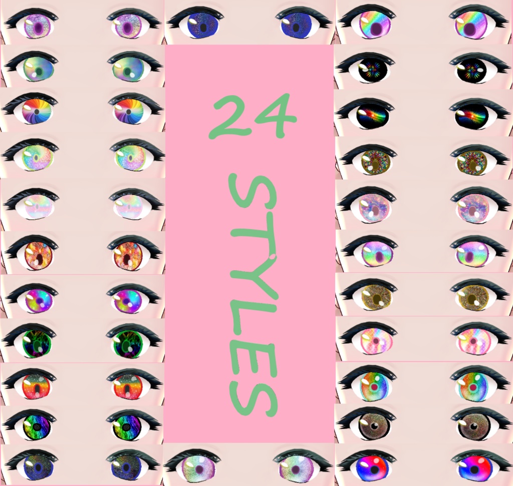 [3D Model] Colorful Eye Iris Textures 24 Set