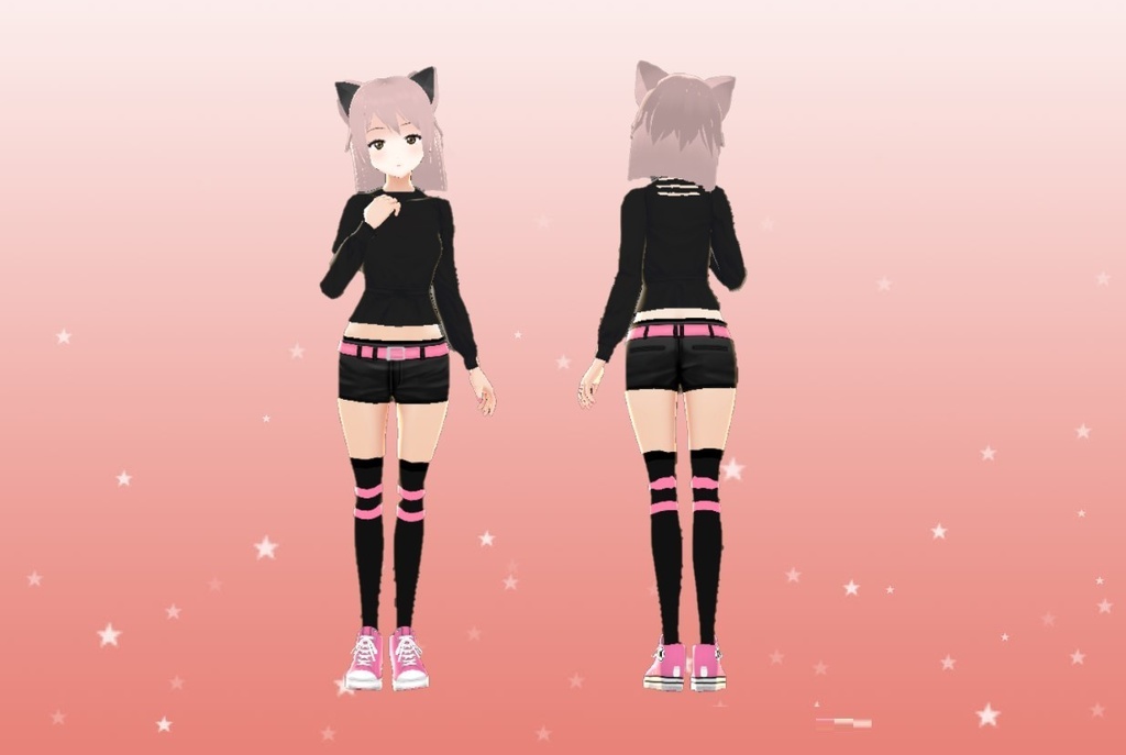 [3D Model] Cute Pink Neko Cutie