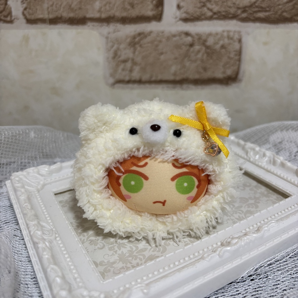 [ちび]おまんじゅう着ぐるみ くま クリーム チャーム付き[093]