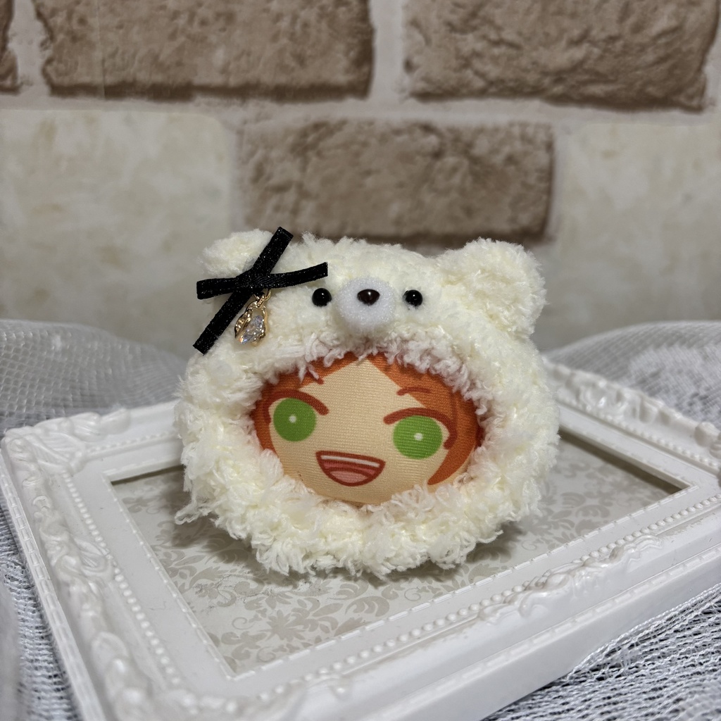 [ちび]おまんじゅう着ぐるみ クリーム チャーム付き[101]