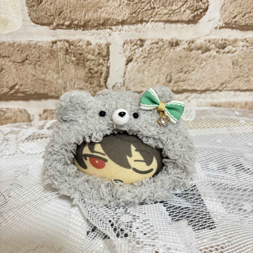 おまんじゅう着ぐるみ くま ライトグレー チャーム付き[113]