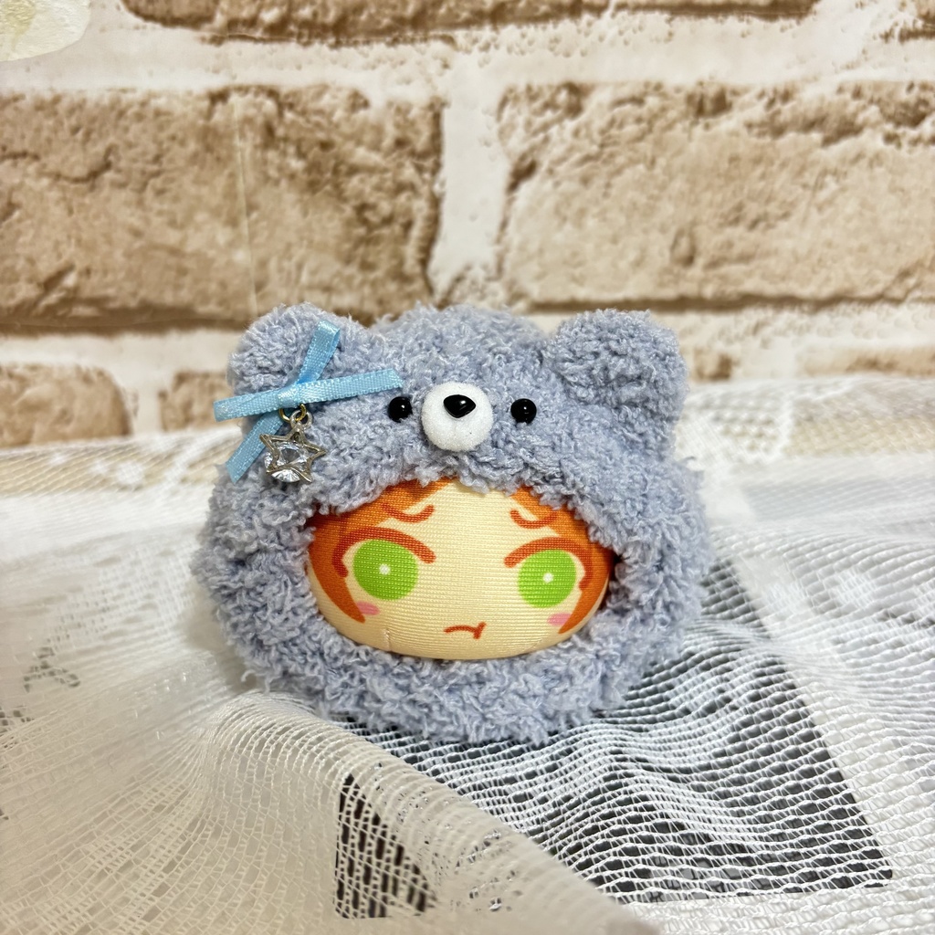 [ちび]おまんじゅう着ぐるみ くま ブルー チャーム付き[114]