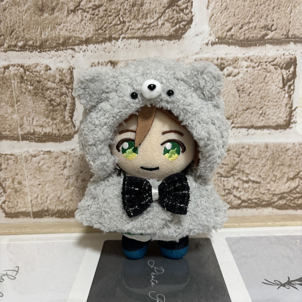 約10cmぬい用 もこもこ着ぐるみ ライトグレーベア