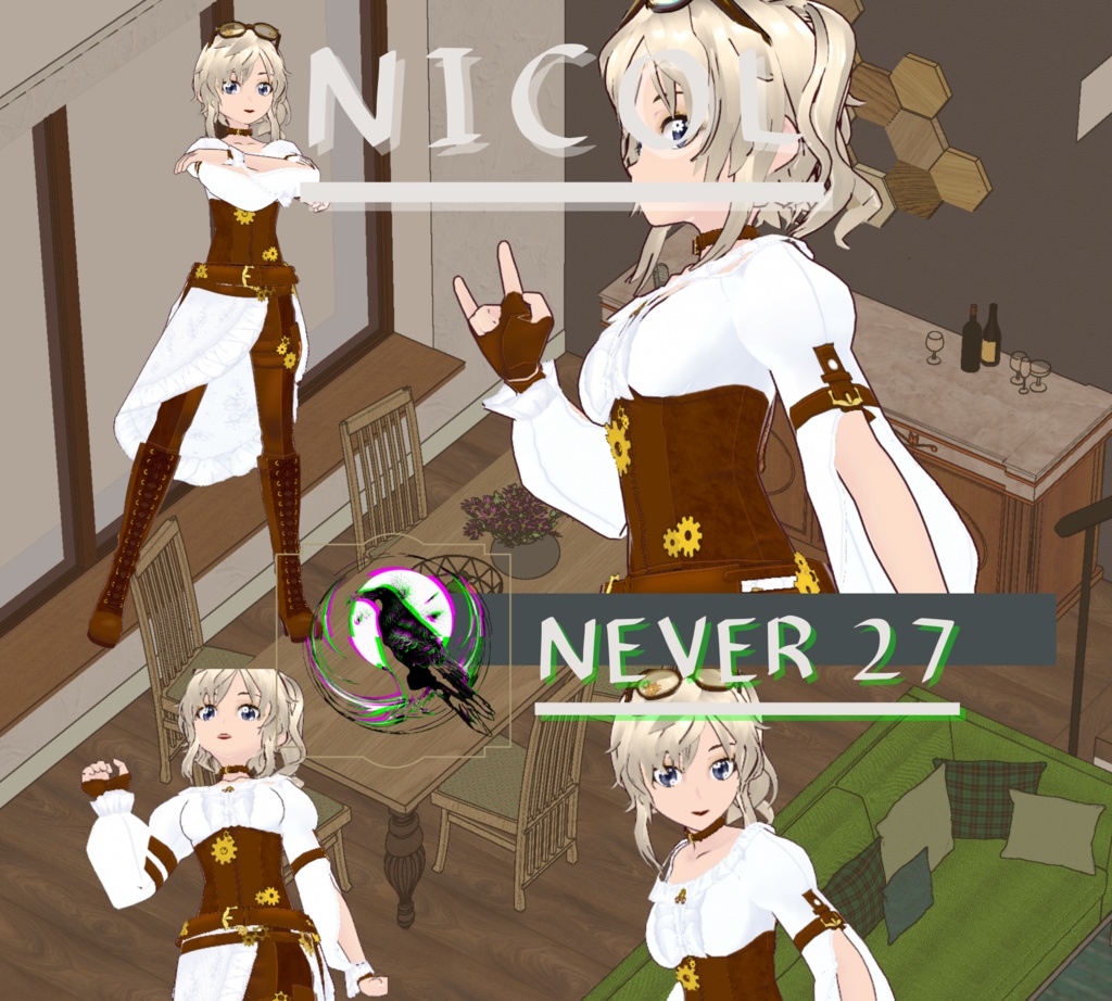 Model 3D vrm =-= NICOL STEAMPUNK=-=